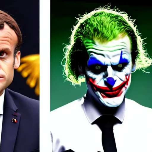 Image similar to Emmanuel Macron as The Joker