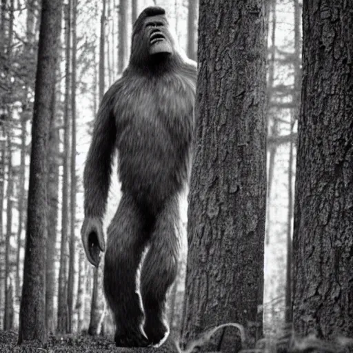 Image similar to real bigfoot caught on film, photograph