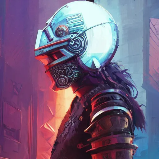 Image similar to cyberpunk viking helmet mask warrior goddess robot ninja fantasy, art gta 5 cover, official fanart behance hd artstation by jesper ejsing, by rhads, makoto shinkai and lois van baarle, ilya kuvshinov, ossdraws