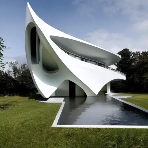 Image similar to house designed by zaha hadid