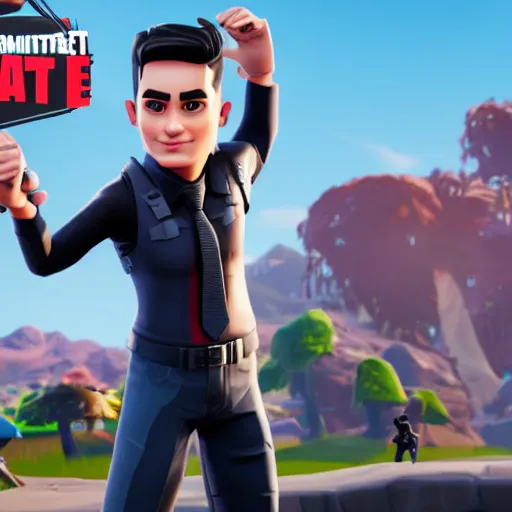 Prompt: full body picture of Ben Shapiro fortnite skin