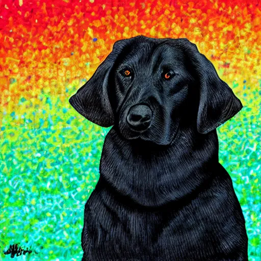 Image similar to black colley dog, poly art, high quality