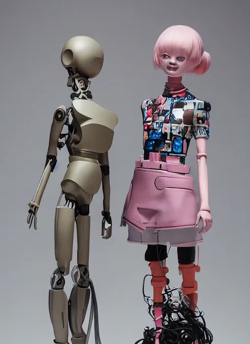 Image similar to studio photograph of a contemporary art sculpture of a modular quirky yorha android by hikari shimoda and jack gaughan