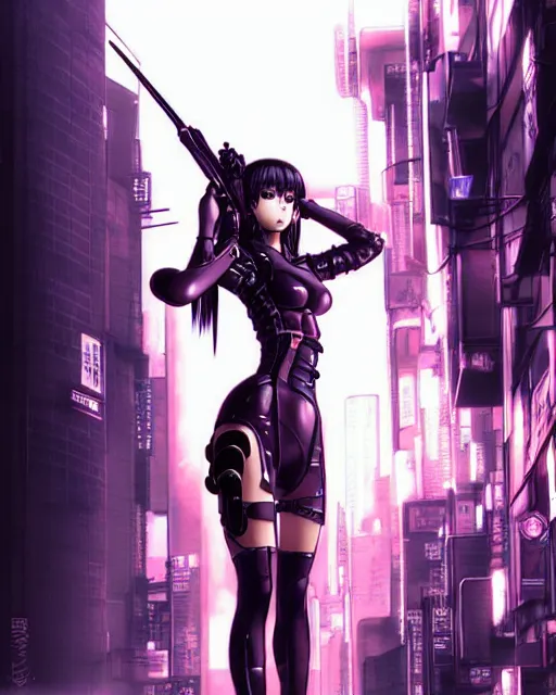 Image similar to The successful warrior is the average man, with laser-like focus, artwork by artgerm, anime style art, art by Masamune Shirow, cyberpunk streets in Japan, elegant, seductive, ssci-fi, high fantasy, CGsociety, full length, exquisite detail, post-processing, low angle, masterpiece, mystical, magical