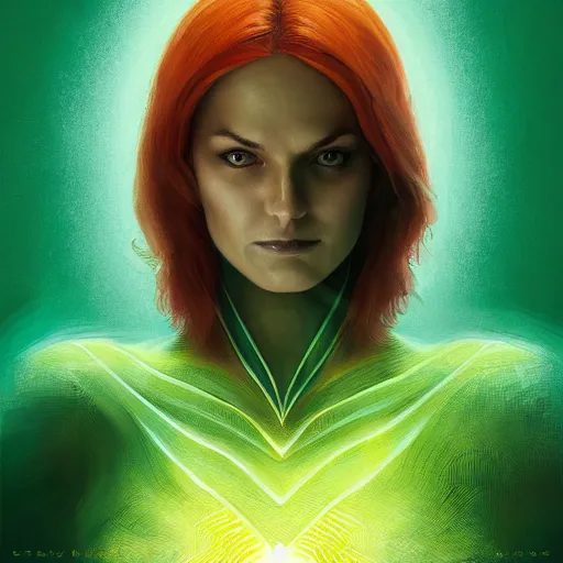 Prompt: full body portrait of jean grey, symetry, perfect face, green eyes, comic, phoenix rising, burning flames, intricate, detailed, volumetric lighting, scenery, digital painting, highly detailed, artstation, sharp focus, illustration, concept art, ruan jia, steve mccurry