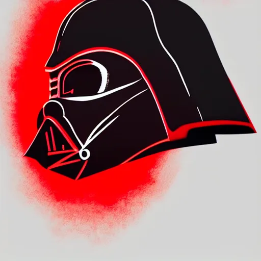 Prompt: darth vader's head coming out of a red mist, profile pic, centered, accurate anatomy, highly detailed, digital art