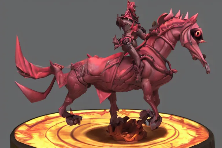 Image similar to 3d sculpt of an evil undead carousel horse, artstaton, League of Legends, overwatch, digital illustration