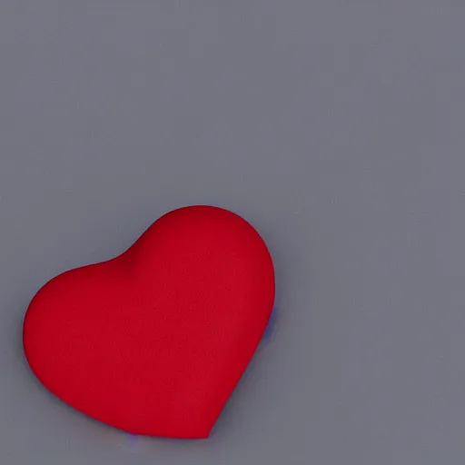 Image similar to 3d render of a badly formed red putty heart shape in the middle of a gray sheet of paper