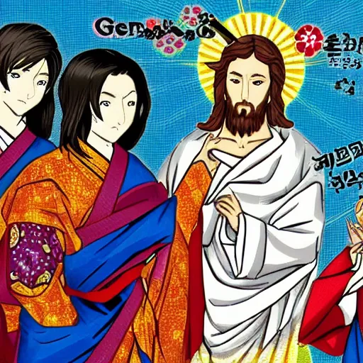 Image similar to jesus christ in genshin impact