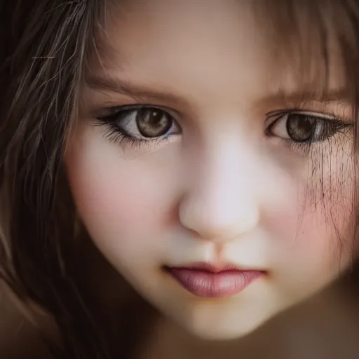 Image similar to headshot portrait of young demon girl, bokeh, fine details