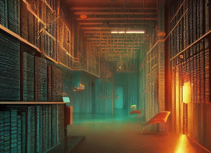 Prompt: rgb wires, library, waterfarll, cinematic, movie scene, inspired by zdzislaw beksinski, veins,, cables everywhere, bedroom, ultra realistic, concept art, intricate details, highly detailed, photorealistic, octane render, 8 k