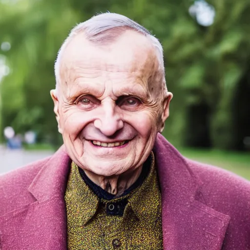 Image similar to outdoor portrait of a karol wojtyła smilling wearing stylish modern clothes, photo taken in 2 0 2 0, detailed, award winning photography