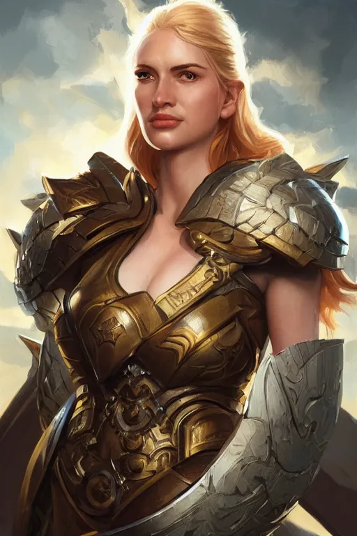 Image similar to amazon valkyrie athena, d & d, fantasy, portrait, highly detailed, headshot, digital painting, trending on artstation, concept art, sharp focus, illustration, art by artgerm and greg rutkowski and magali villeneuve