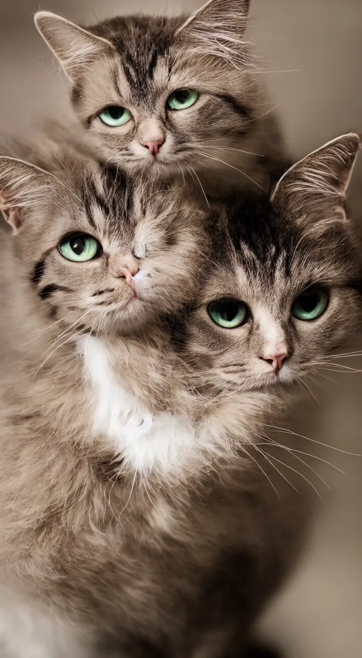 Image similar to cat with a wig, portait, highly detailed, outdoor photography