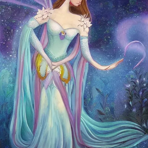 Image similar to an ethereal fantasy princess, beautiful painting
