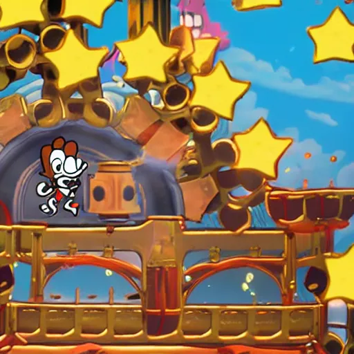 Image similar to a screenshot from cuphead