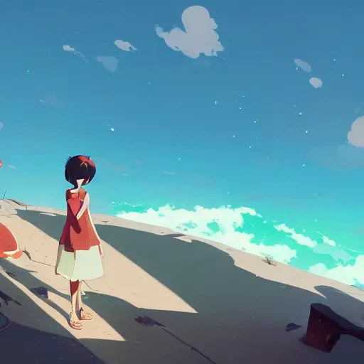 Image similar to enjoying the holidays in seychelles, detailed, cory loftis, james gilleard, atey ghailan, makoto shinkai, goro fujita, studio ghibli, rim light, exquisite lighting, clear focus, very coherent, plain background