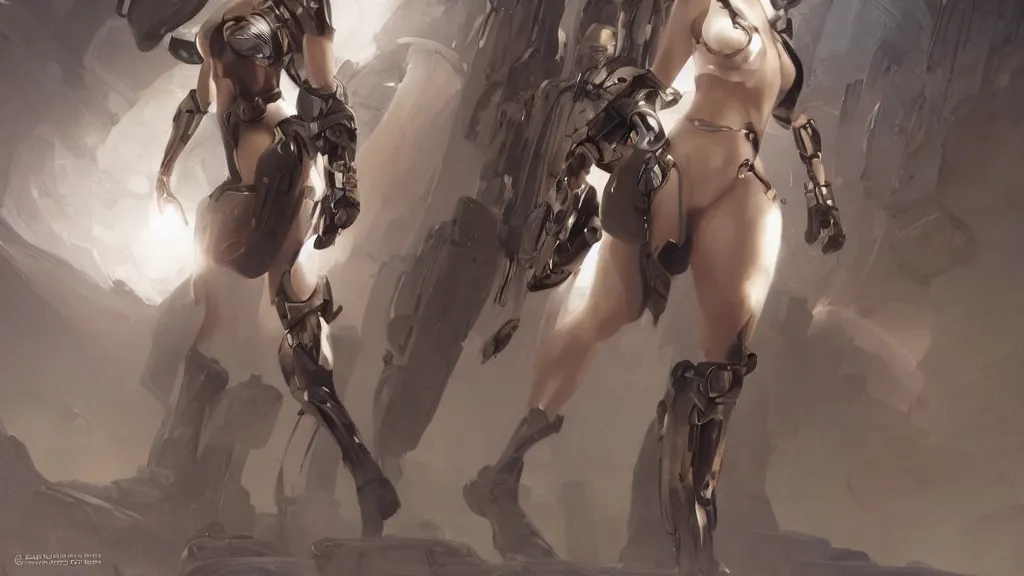 Image similar to modern elegant female cyborg greek goddess, futuristic goggles, space opera, feminine, powerful, beautiful, upper body, muscular, armour, highly detailed, digital painting, ghibli animated film, volumetric lighting, octane render, artstation, concept art, smooth, sharp focus, illustration, by gaston bussiere, mucha, gerome, craig mullins, greg rutkowski,