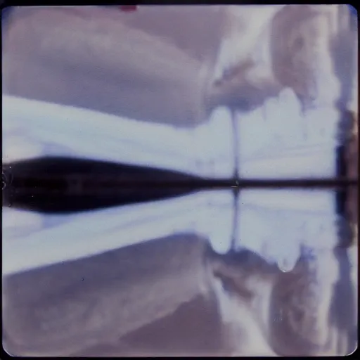 Prompt: polaroid of a beautiful gasoline puddle, reflection, pareidolia, cinematographic