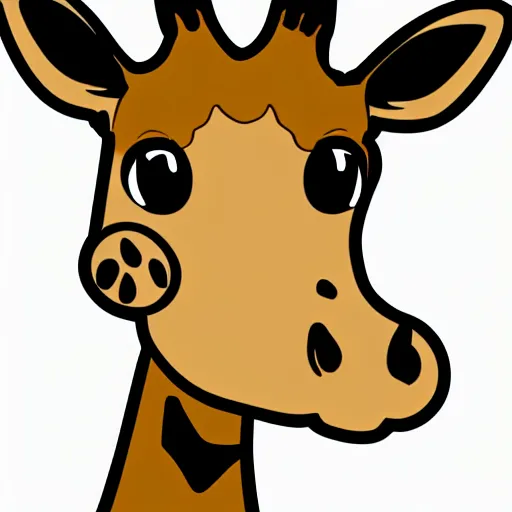 Prompt: cute cartoon baby giraffe in the African savanna, Ghibli, clipart