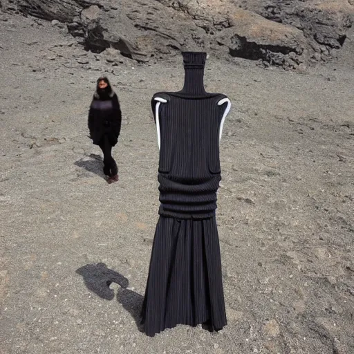 Prompt: a dress made of rock