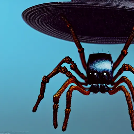 Prompt: spider wearing a top hat, ultra realistic, concept art, intricate details, eerie, highly detailed, photorealistic, octane render, 8k, unreal engine, in the style of pixar