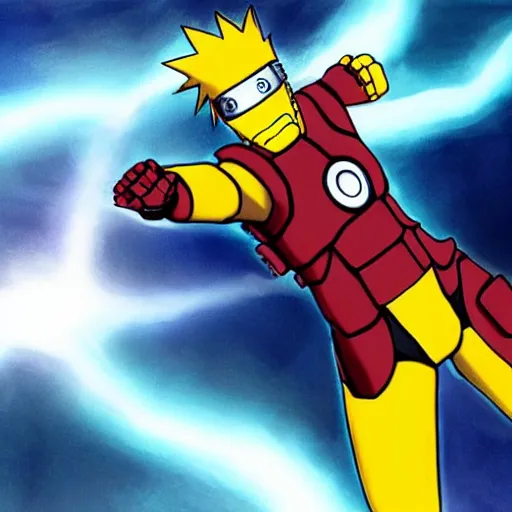 Prompt: naruto in an iron man suit