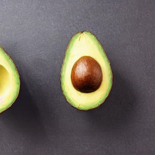 Image similar to two halves of an avocado as salt and pepper shaker