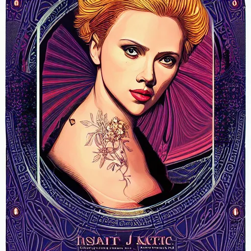 Prompt: Scarlett Johansson in a renaissance dress, tarot card, highyl detailed, 4k, digital art by Kilian Eng