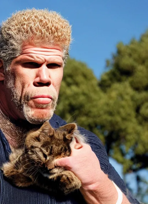 Image similar to Ron Perlman as a housecat, a photo from movie set