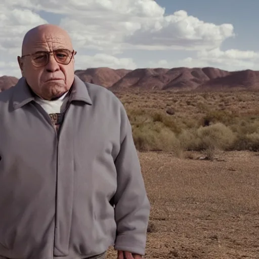 Prompt: danny devito in breaking bad , 8k resolution, full HD, cinematic lighting, award winning, anatomically correct