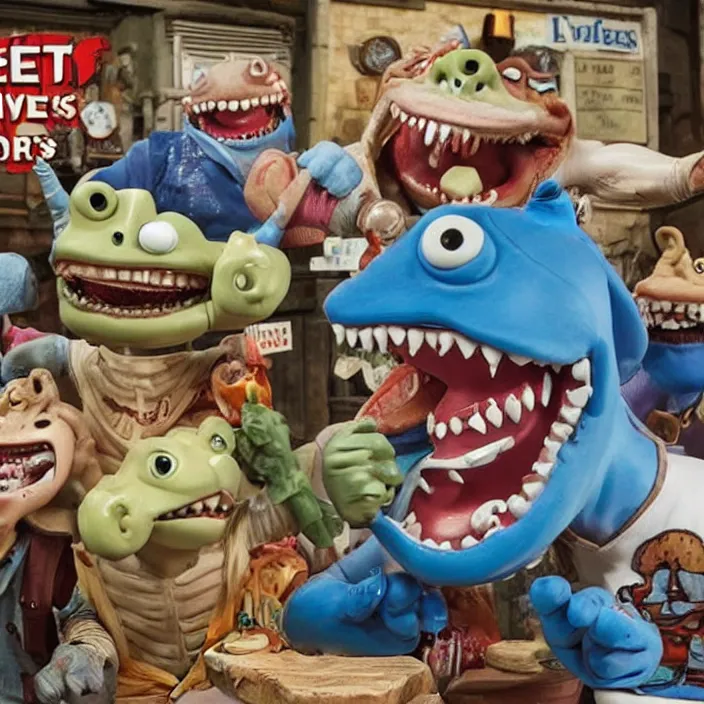 Image similar to street sharks in wallace & gromit