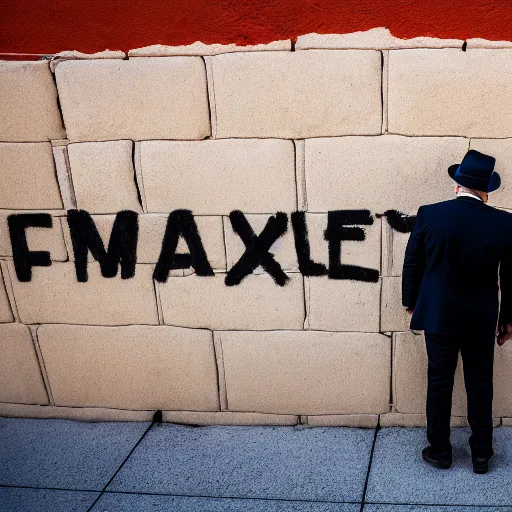 Image similar to Mike Myers (Actor/Comedian) gazing at the US-Mexican Wall, XF IQ4, f/1.4, ISO 200, 1/160s, 8K, RAW, unedited, symmetrical balance, in-frame