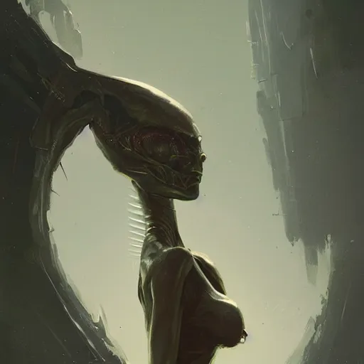 Image similar to a portrait of an alien by greg rutkowski