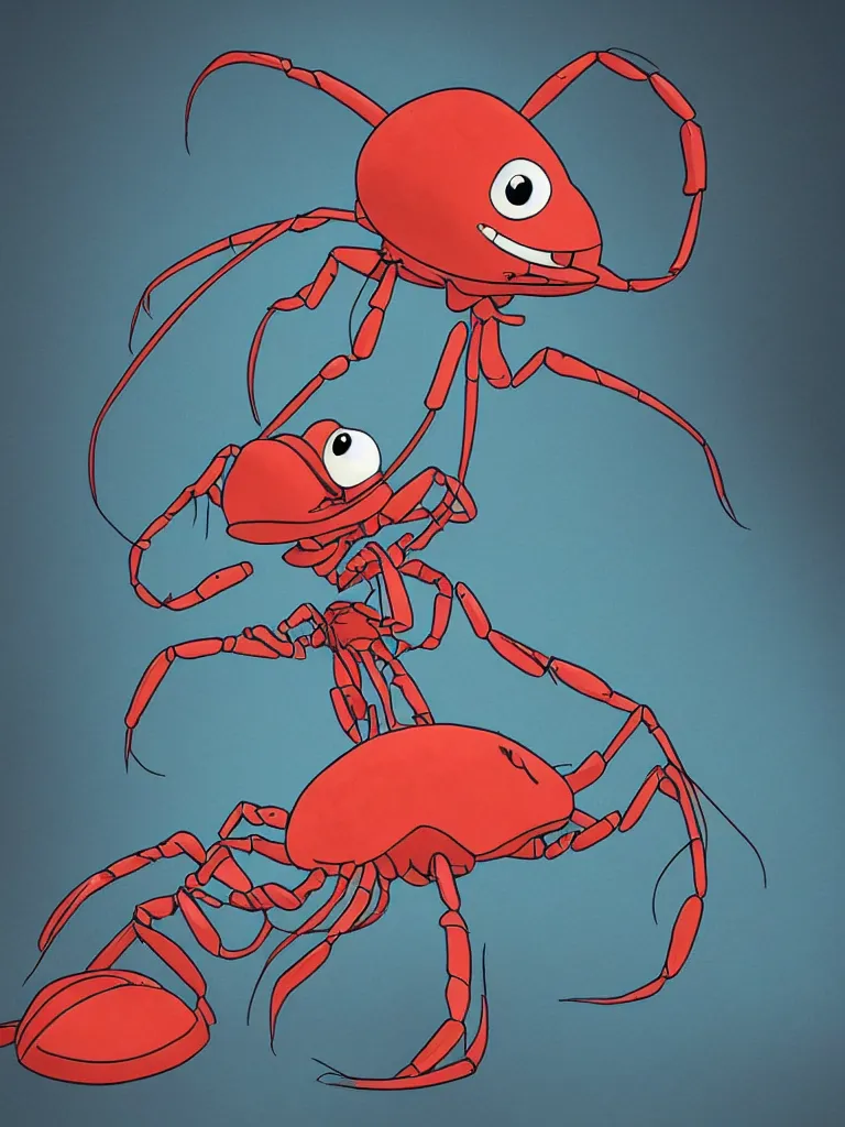 Prompt: waifu larry the lobster from spongebob, anime, studio ghibli, highly detailed, cinematic lighting, trending on artstation