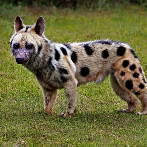 Prompt: a gnoll with white spots