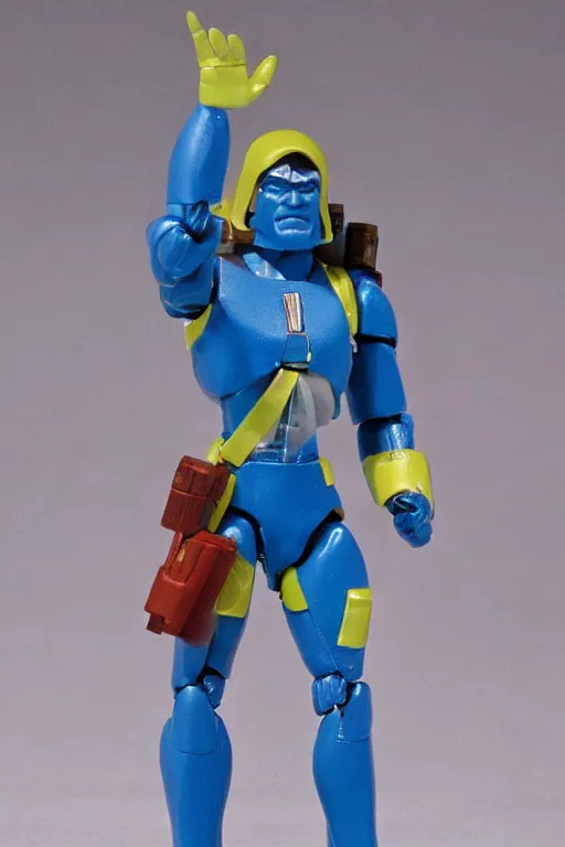 Image similar to 1 9 8 6 kenner action figure, 5 points of articulation, perfect human proportions, sci fi, 8 k resolution, high detail, front view, t - pose, space, star, he - man, gi joe, he man, warhammer 4 0 0 0