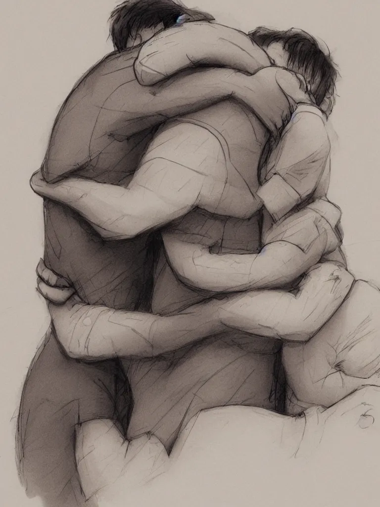 Image similar to hug by Disney Concept Artists, blunt borders, rule of thirds