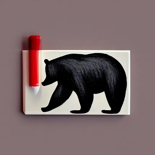 Image similar to bear sniff red candle, bear sniff red cocaine