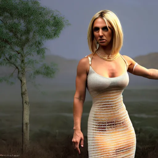 Image similar to daz3d genesis 8 female britney spears wearing mekhela bihu dress, Iray shaders, studio HDRI soft lighting, natural skin textures ultra hd 8k, ray traced, unreal engine, cinematic realistic portrait, face, beauty expressive pose, bare shoulders, fantasy, intricate, elegant, highly detailed, digital painting, artstation, concept art, smooth, sharp focus, illustration, art by artgerm and greg rutkowski and alphonse mucha