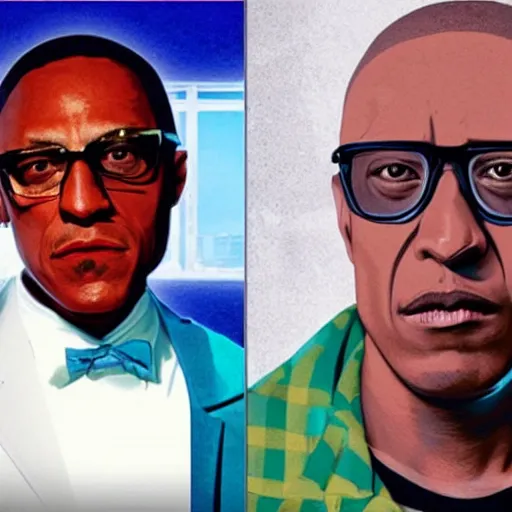 Image similar to gustavo fring from Breaking Bad as a rapper