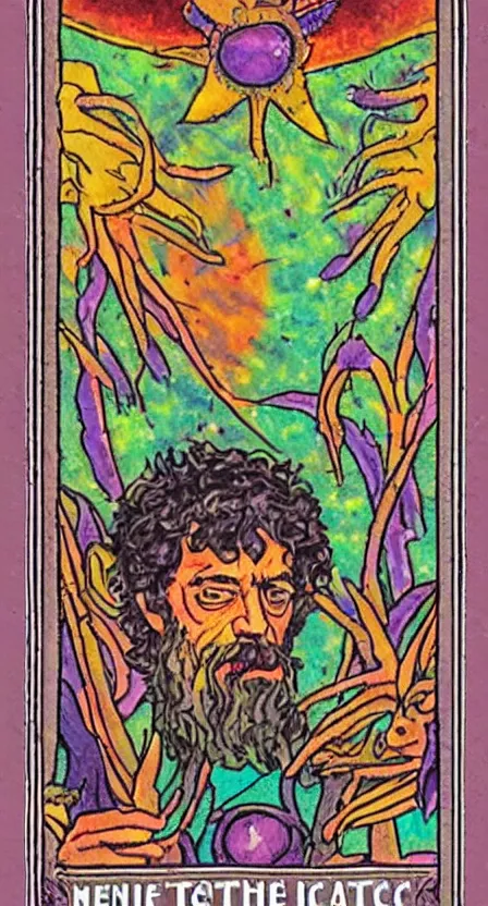 Image similar to Terence McKenna tarot card