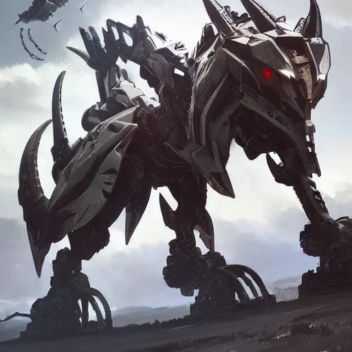 Image similar to Liger Zero, Zoids, Greg rutkowski, Trending artstation, cinematográfica, digital Art