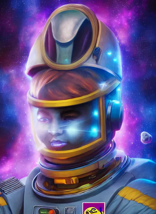 Prompt: an epic fantasy comic book style portrait painting of an astronaut lhama, defensor of the galaxy. deep space background unreal 5, daz, hyperrealistic, octane render, cosplay, rpg portrait, dynamic lighting