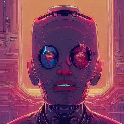 Image similar to comic book illustration, a portrait of a cybernetic buddhist meditating, cyberpunk concept art by josan gonzales and wlop, highly detailed, intricate, sci-fi, sharp focus, Trending on Artstation HQ, deviantart