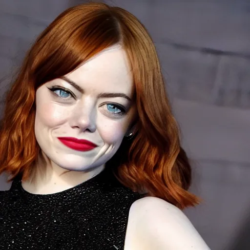 Image similar to emma stone , she is angry ,as an evil witch