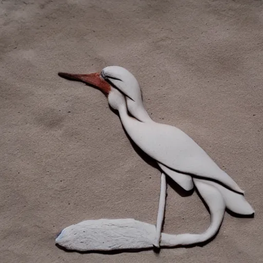 Image similar to claymation of bird in the desert, clay, beautiful close up