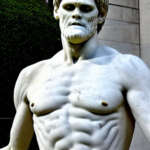 Image similar to jim carrey as a greek marble statue