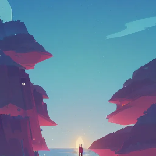 Prompt: no man is an island, entire of itself, every man is a piece of the continent, a part of the main, detailed, cory loftis, james gilleard, atey ghailan, makoto shinkai, goro fujita, studio ghibli, rim light, exquisite lighting, clear focus, very coherent, plain background