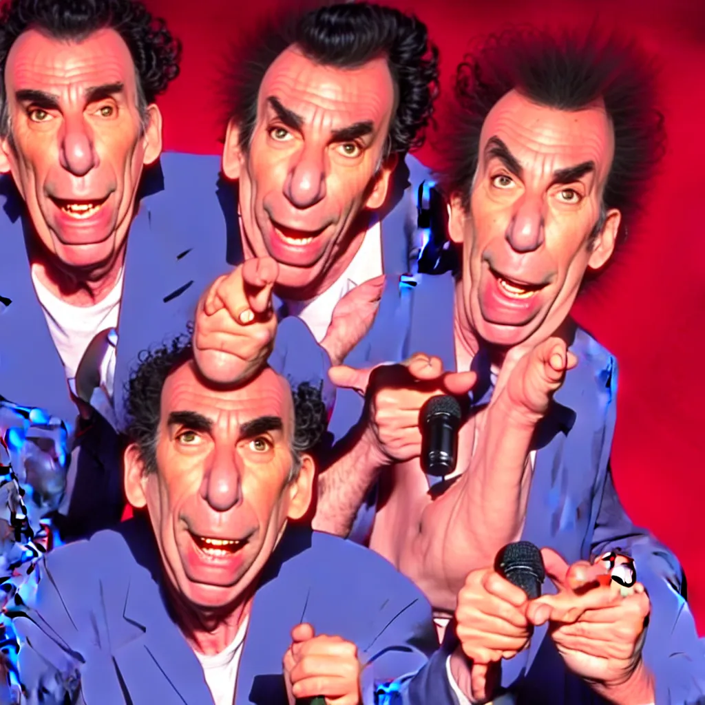 Prompt: michael richards kramer stand up special in the style of japanese manga